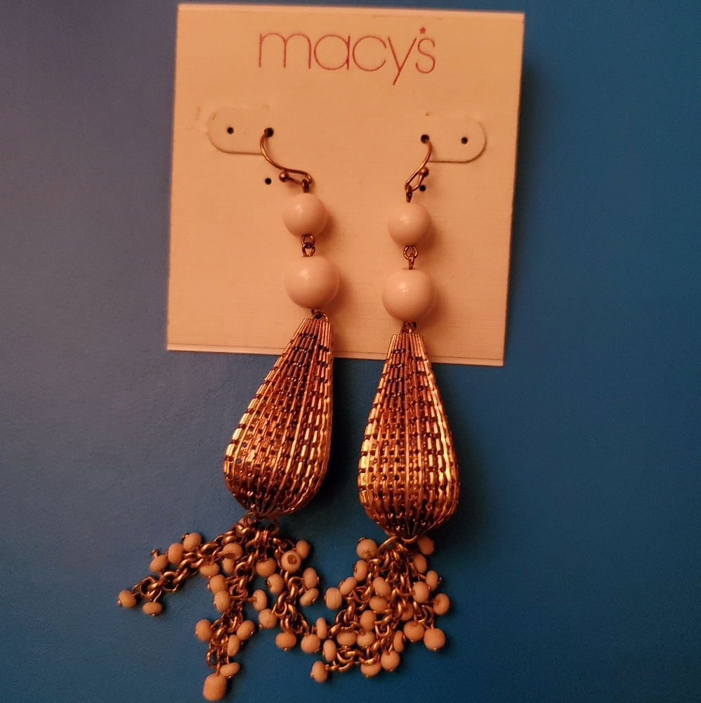 Beautiful Gold-Colored Dangle Earrings